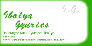 ibolya gyurics business card